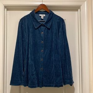 North Style blue Corduroy jacket cinched waist in back, size XL